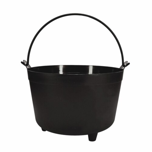 Holiday Home Black Cauldron Halloween Trick or Treat Bucket Perspective: front