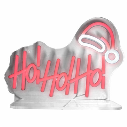 Holiday Home 12-inch LED Neon Sign - Ho Ho Ho Perspective: front