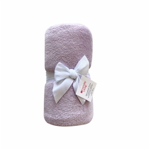 Everyday Living 50 x 60 Inch Purple Microplush Throw Perspective: front