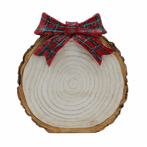 Holiday Home Tree Stump Monogram Christmas Holiday Décor Perspective: front