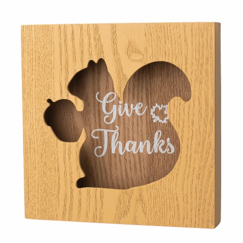 Holiday Home Cutout Table Squirrel Sign Perspective: front