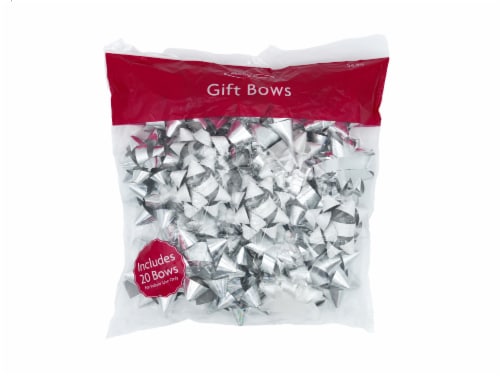 Holiday Home® Bow Bag - Jingle Joy Silver Solids Perspective: front