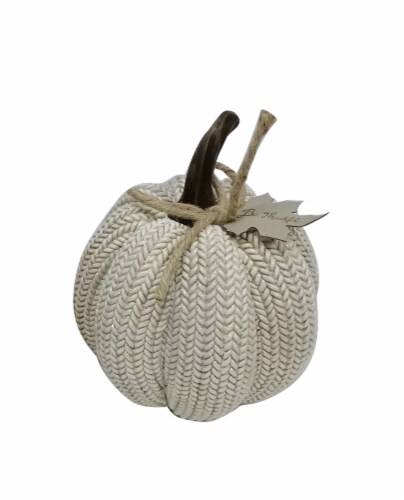 Holiday Home Harvest White Pumpkin Fall Decor Perspective: front