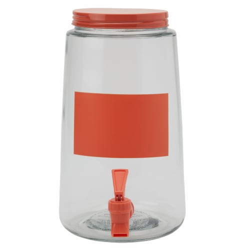 HD Designs Outdoors 4L Papaya Glass Drink Dispenser w/ Chalk Badge Perspective: front