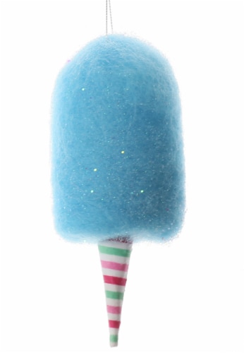 Holiday Home Wool Felt Blue Cotton Candy Ornament Perspective: front