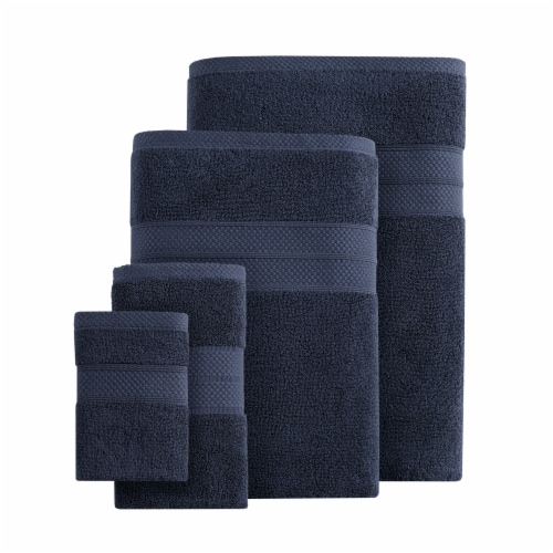 Modavari Home Fashions Turkish Washcloth - Indigo Perspective: front