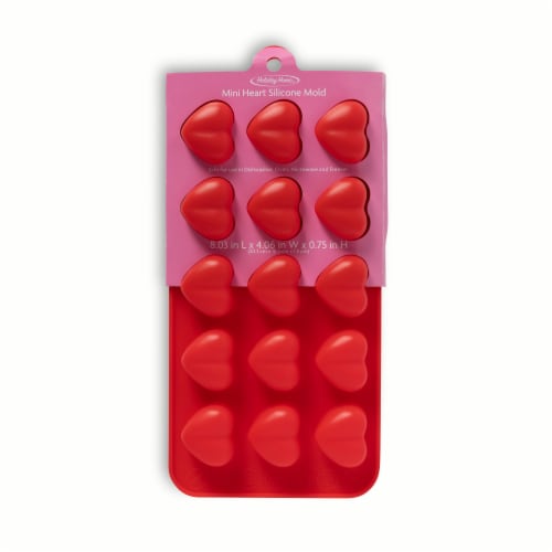 Holiday Home Valentine's Hearts Silicone Mold Perspective: front