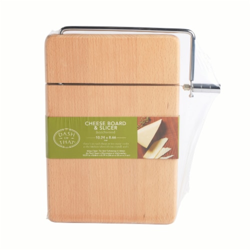 Dash of That® Beechwood Cheese Board & Slicer Perspective: front