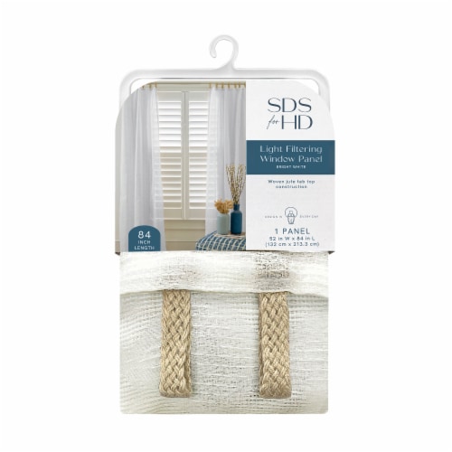 SDS for HD Designs Onanda Diamond Weave Textured Sheer Jute Tab Curtain - White Perspective: front