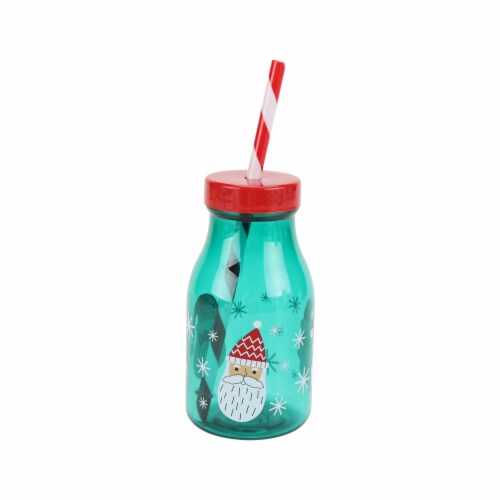 Holiday Home Milk Bottle with Straw Perspective: front