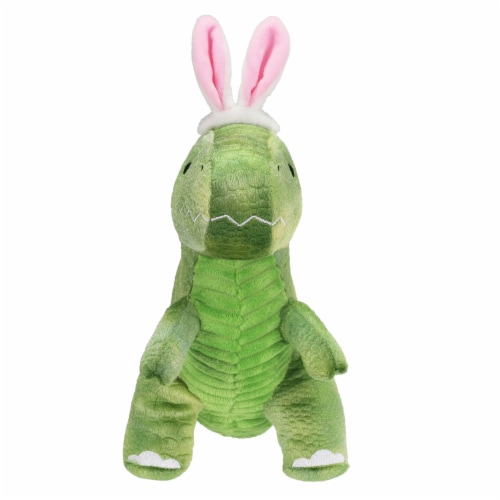 Holiday Home Dino with Bunny Ears Plush - Green Perspective: front