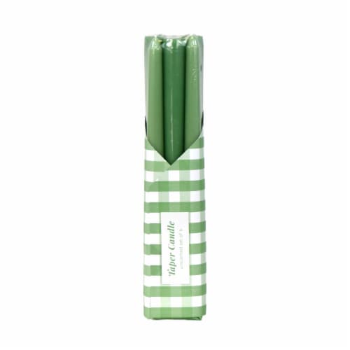 Silkcraft Wrapped Taper Candle - Green Perspective: front