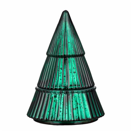 SDS for HD Designs Frosted Mercury Glass Tree Jar Candle - Dark Green Perspective: front