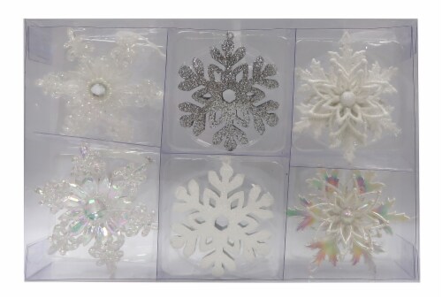 Holiday Home Snowflake Ornaments Christmas Décor Perspective: front