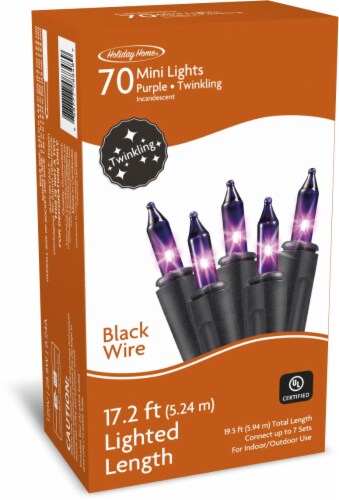 Holiday Home® 70 ct Incandescent Purple Twinkling Halloween Mini Lights Perspective: front