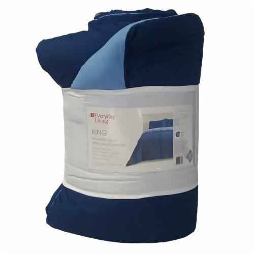 Everday Living® Reversible Down Alternative Comforter - Navy/White Perspective: front