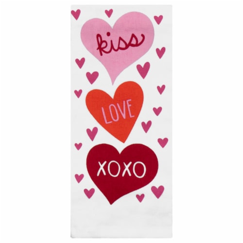 Holiday Home Valentine's Day Dual Kitchen Towel Perspective: front