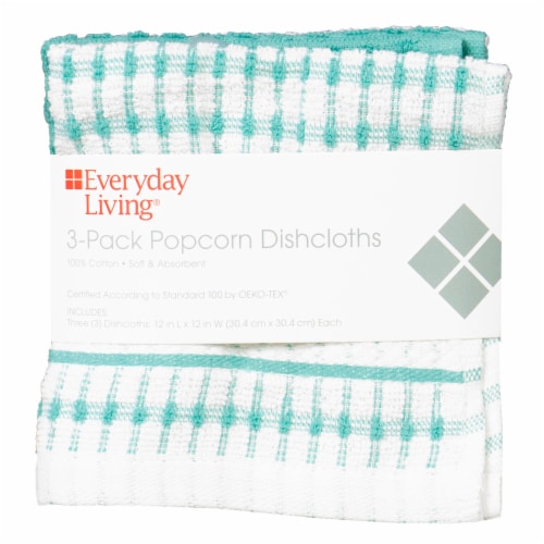 Everyday Living® Popcorn Dish Cloth Pack - Turquoise Perspective: front