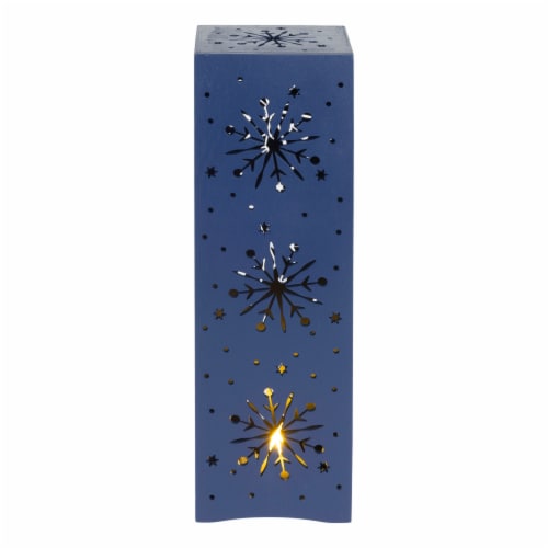 Holiday Home LED Wooden Cutout Lantern - Blue Perspective: front