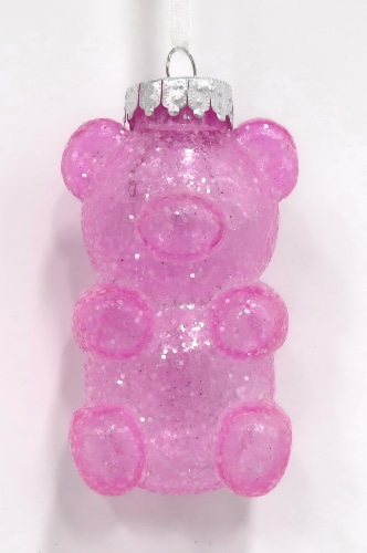 Holiday Home Gummy Bear Ornament - Pink Perspective: front