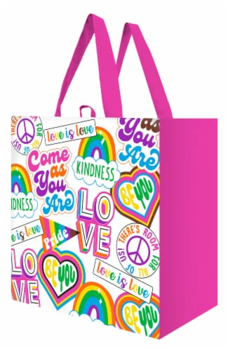 Earthwise Carmine Rose Pride Reusable Tote Bag Perspective: front