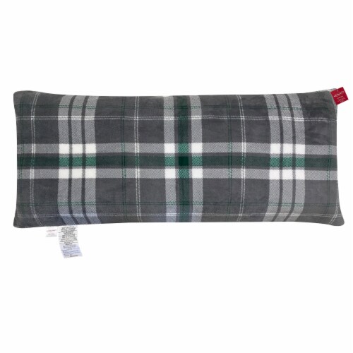 Holiday Home Microplush Body Pillow - Grouse Gray Plaid Perspective: front