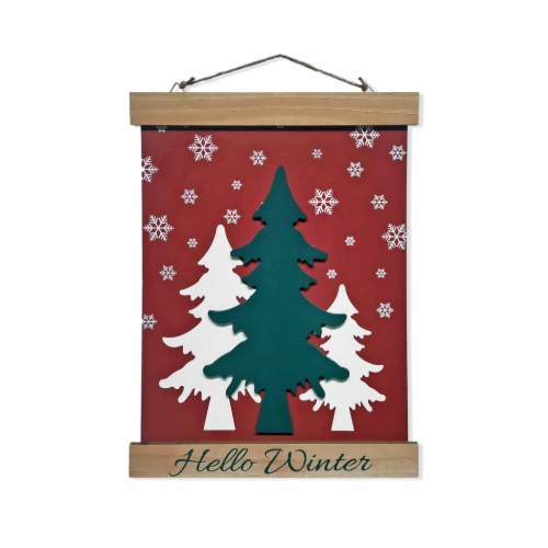 Holiday Home Hello Winter Wall Decor Perspective: front