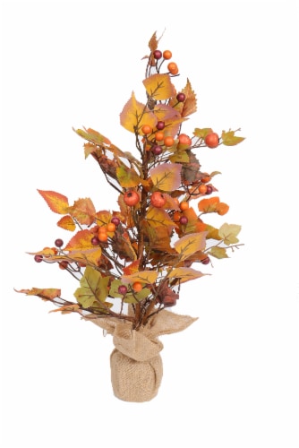 HD Designs Polyester Leaf Tree - Orange Perspective: front