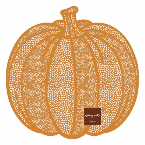 Holiday Home Pumpkin Fall Harvest Vinyl Placemat Perspective: front