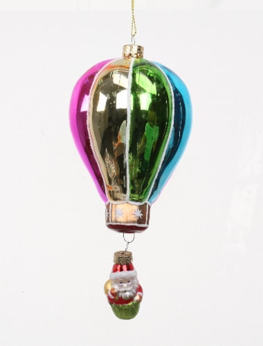 Holiday Home Hot Air Balloon Ornament Perspective: front