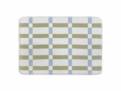 HD Designs Performance Memory Foam Printed Bath Rug - Mint/Blue Perspective: front