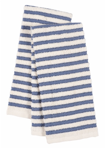 Dash of That® Dobby Striped Terry Cloth Kitchen Towels - Indigo Perspective: front