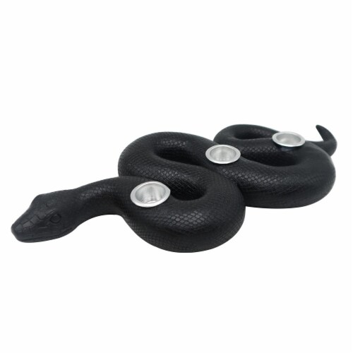 Holiday Home Resin Snake Candle Holder - Black Perspective: front