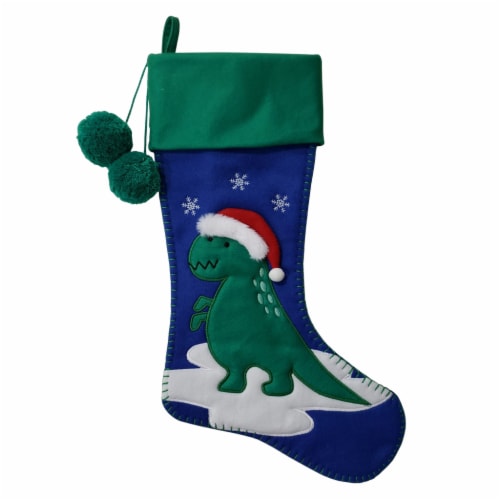 Holiday Home Dinosaur Stocking Perspective: front