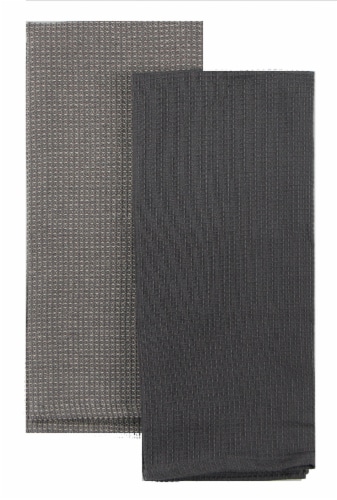 Dash of That® Small Waffle Kitchen Towels - Grey Perspective: front