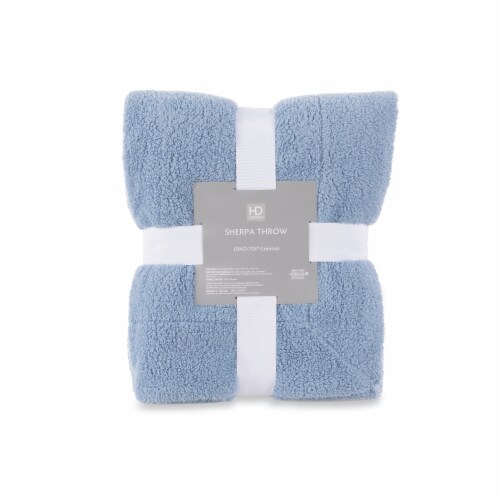 HD Designs Cozy Sherpa Throw Blanket - Blue Perspective: front