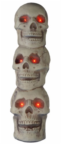 Holiday Home 28" LED Halloween Stack Of Skulls Light Perspective: front