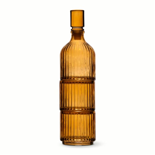 SDS for HD Designs Ribbed Glass Decanter Set - Amber Perspective: front