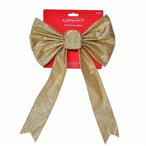 Holiday Home Metallic Bow Wreath - Gold Perspective: front