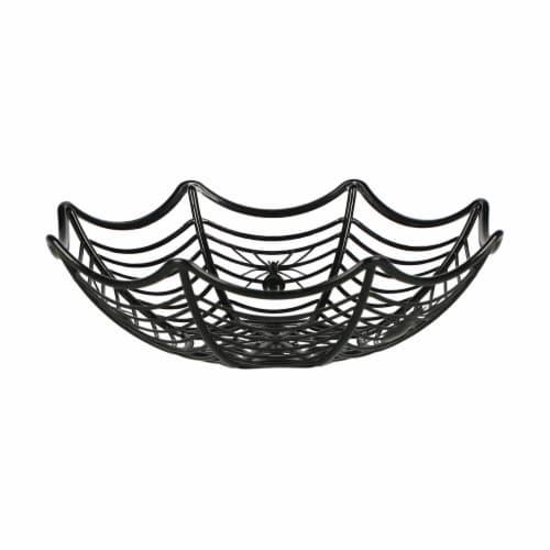 Holiday Home Black Spider Web Halloween Bowl Perspective: front
