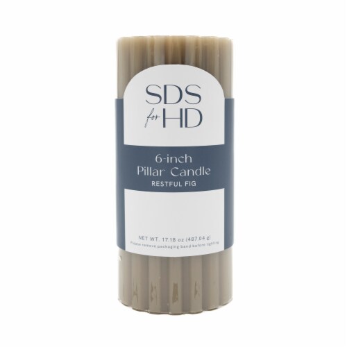 SDS for HD Designs 6" Candle Pillar Loose Rib Taupe Perspective: front
