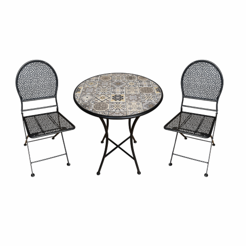 HD Designs Outdoors Bistro Set - Taupe Tile Perspective: front