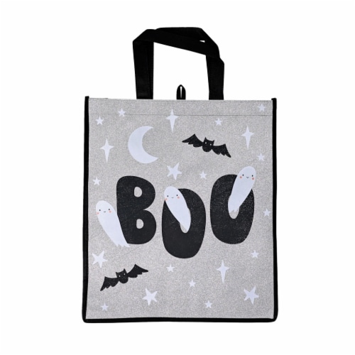 Holiday Home Boo Glitter Halloween Trick or Treat Bag Perspective: front