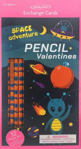 Holiday Home Valentine's Day Exchange Cards Space with Pencils Perspective: front