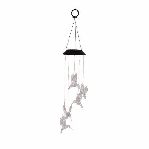 HDO Color Changing Solar Mobile Iridescent Hummingbird Perspective: front