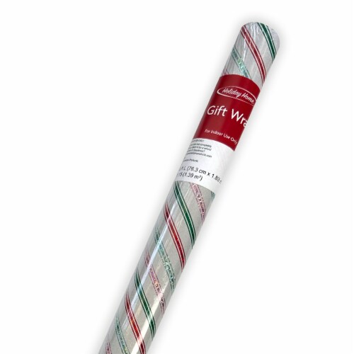 Holiday Home 30 Candy Stripes Christmas Gift Wrap, 15 sq ft - Kroger