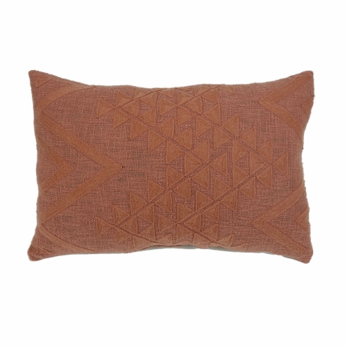 HD Designs Geometric Motif Decor Pillow - Clay Perspective: front