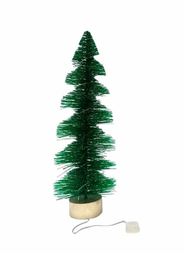 Holiday Home Bottle Brush with Light Christmas Décor - Green Perspective: front