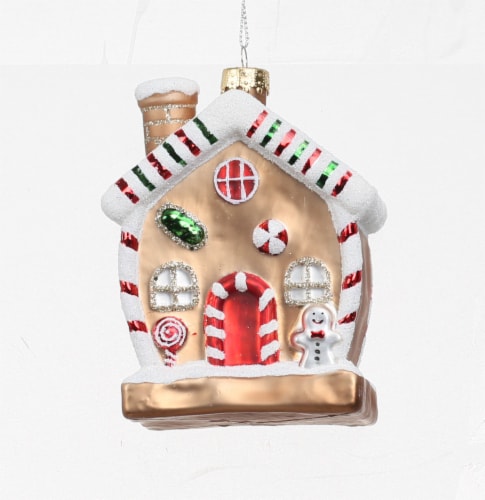 Holiday Home Gingerbread House Ornament Perspective: front