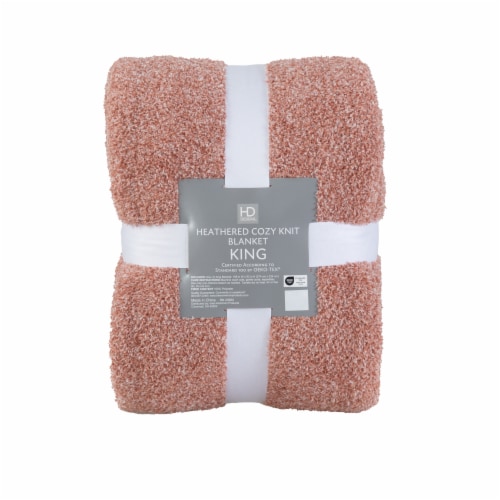 HD Designs® Heathered Cozy Knit Blanket - Pink Perspective: front